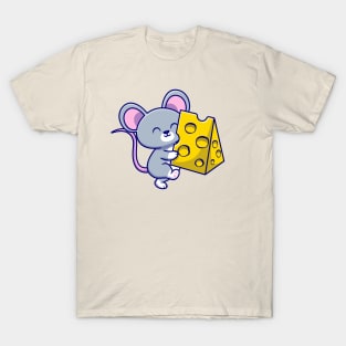 Cute Mouse Holding Cheese T-Shirt